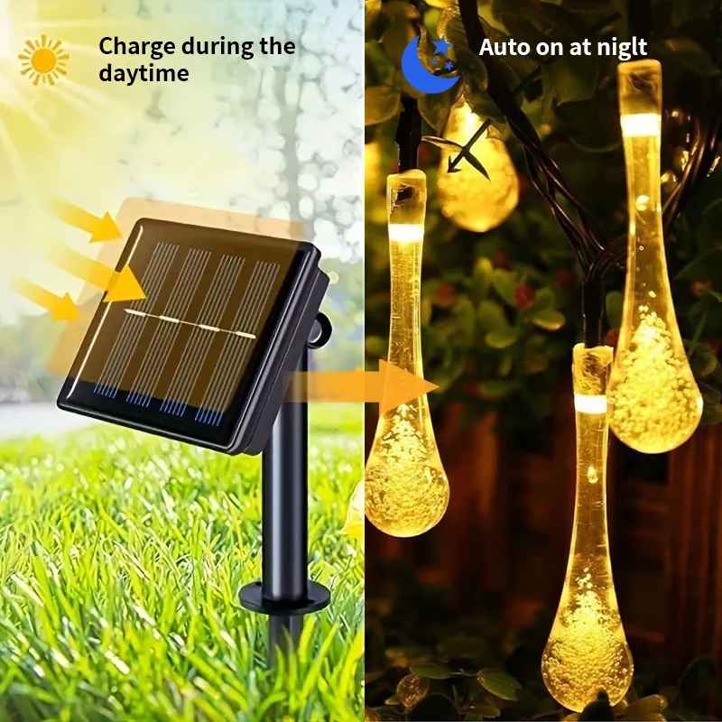 Luz LED modelo GOTA de AGUA con Panel Solar