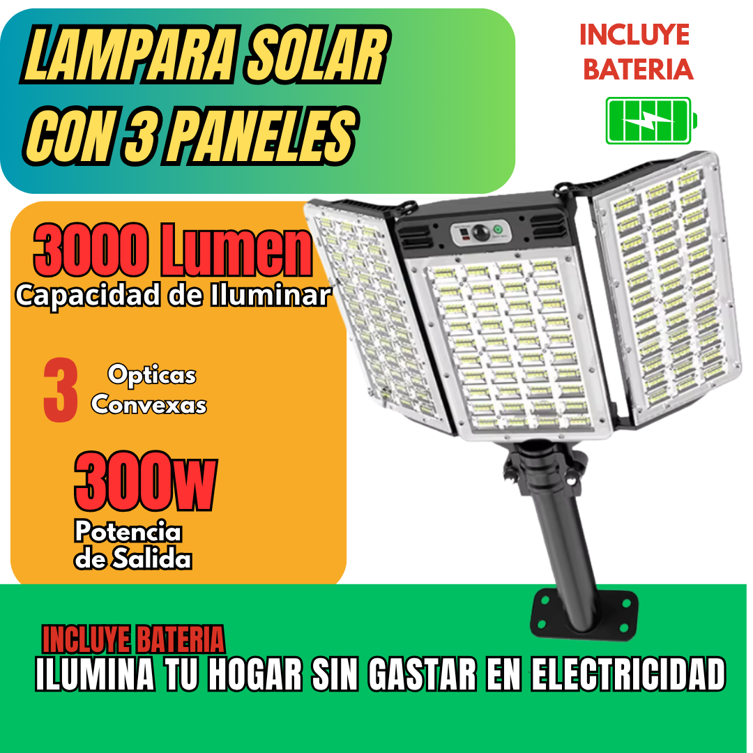 Lampara Solar triple