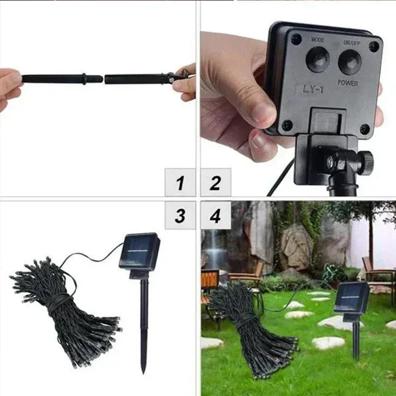 Luces LED de Navidad con Panel Solar MULTICOLOR