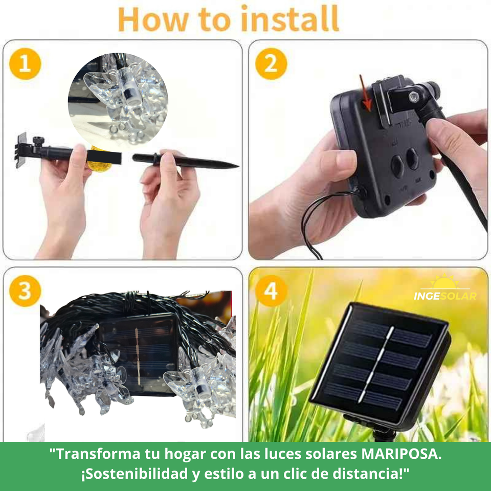 Luz de LED modelo MARIPOSA con panel Solar
